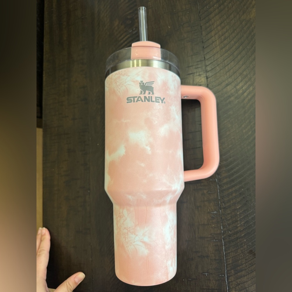 Used Stanley 40oz Peach Tie Dye Tumbler Cup